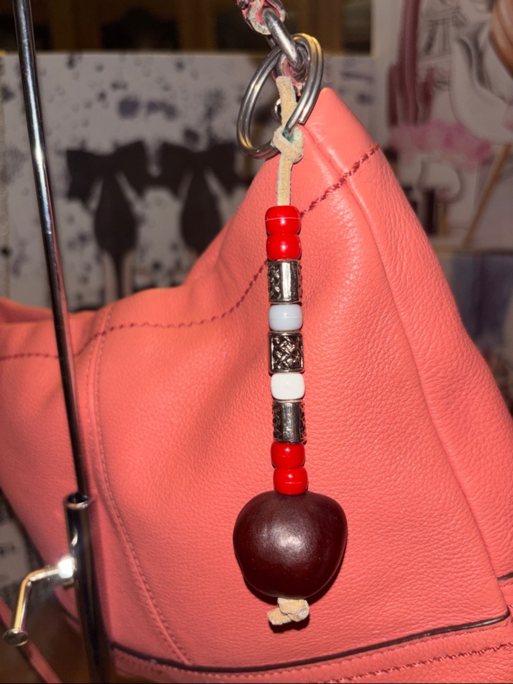 Coach Pebbled Leather Crossbody Bag Coral Pink Adjustable Strap - Picture 9 of 12